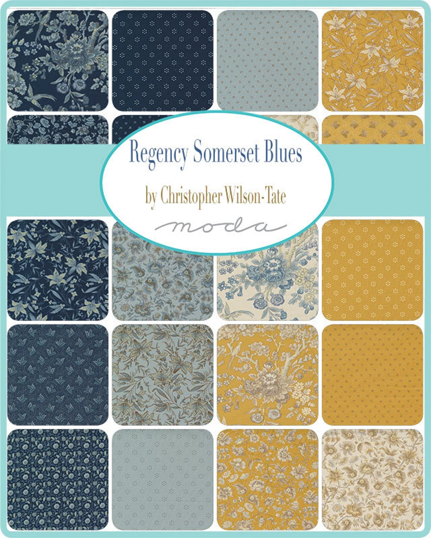 Regency Blues 5" charm pack fabric