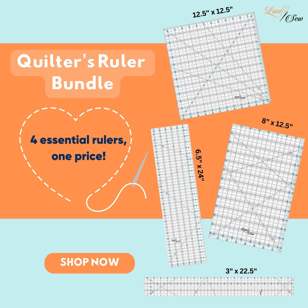 Acrylic Sewing Ruler - 4 Pack Square Quilting Rulers - Fabric Cutting Ruler  C