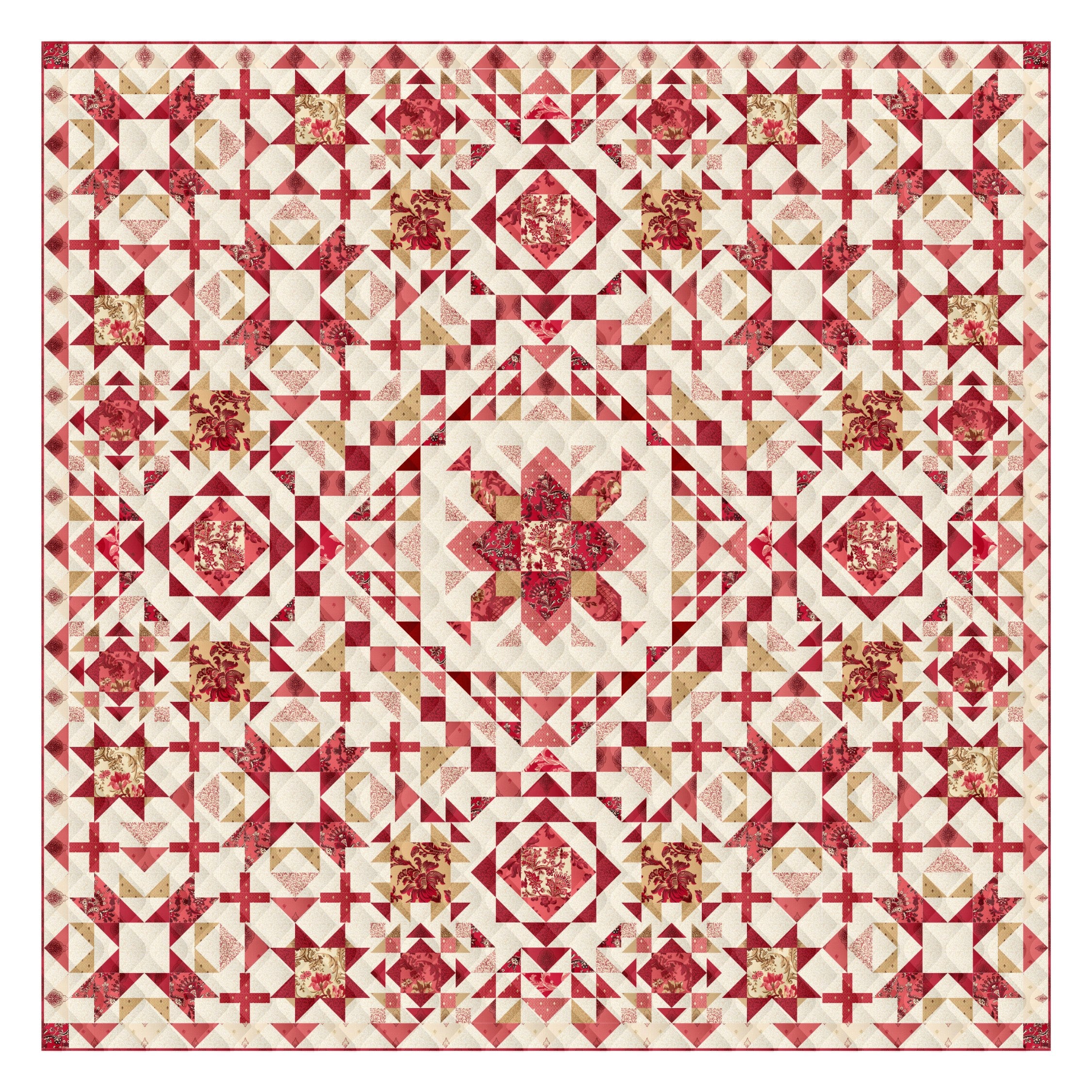 Block Of The Month - Stars & Sprinkles En Rouge (100.5" x 100.5")
