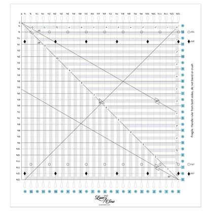 Love Sew Slotted Ruler - Large (12.5" x 12.5")
