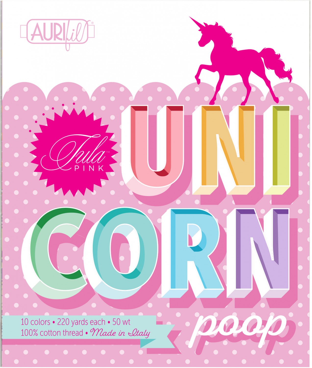 Unicorn Poop by Tula Pink Aurifil Thread Set