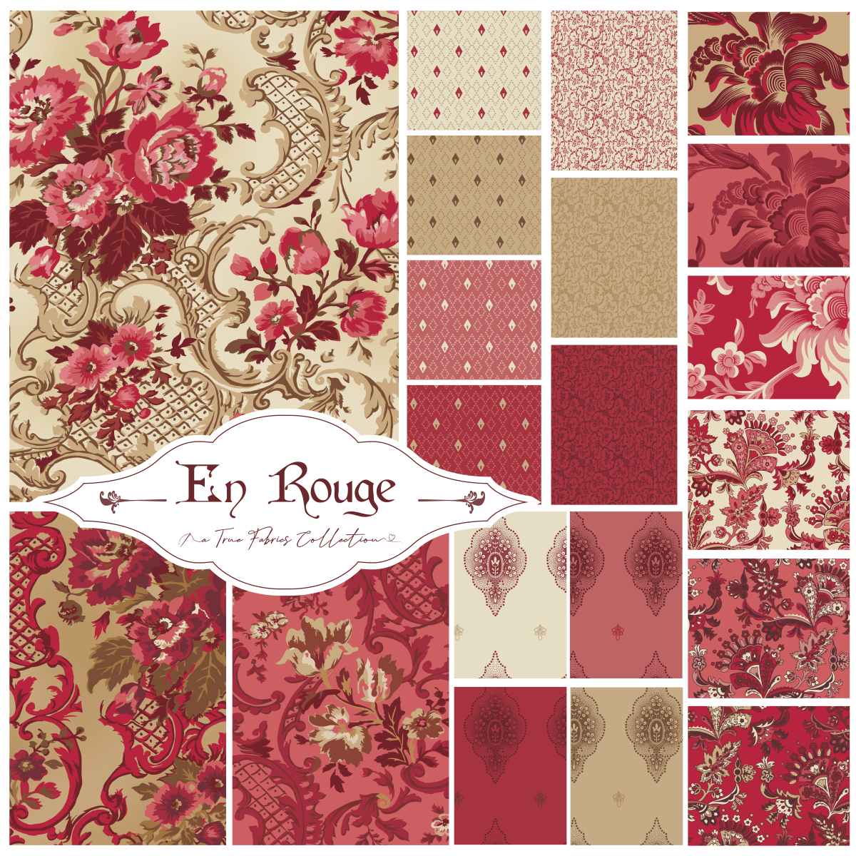 True Fabrics - En Rouge - Fabric by the yard