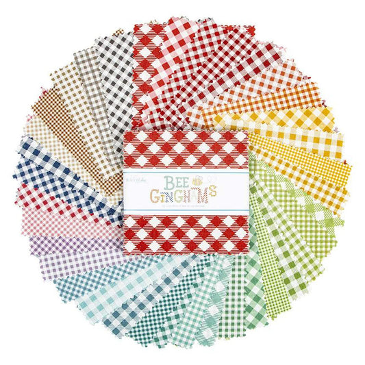 Bee Gingham 5" charm pack fabric