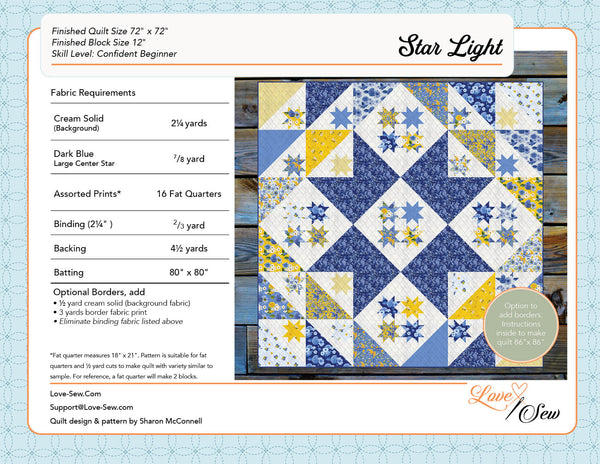 Star Light Quilt Pattern