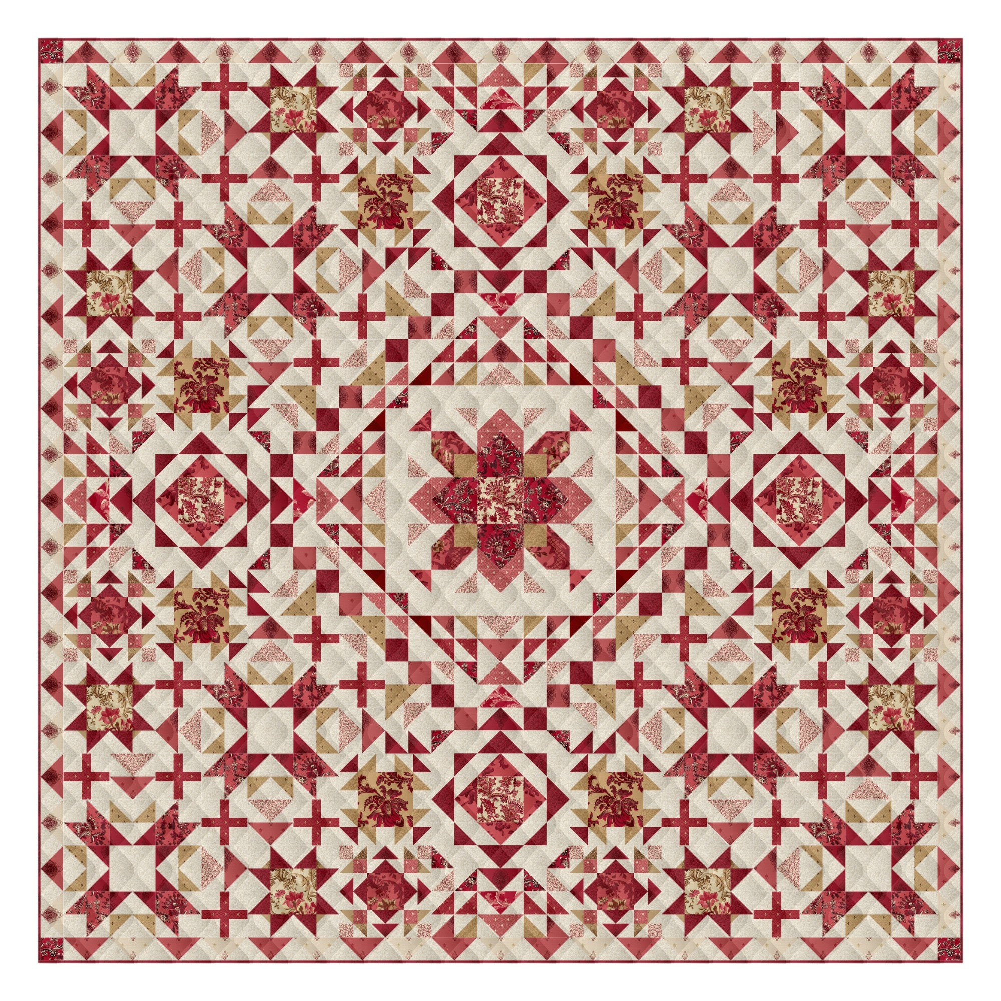 Stars & Sprinkles Quilt Kit En Rouge (100.5" x 100.5")