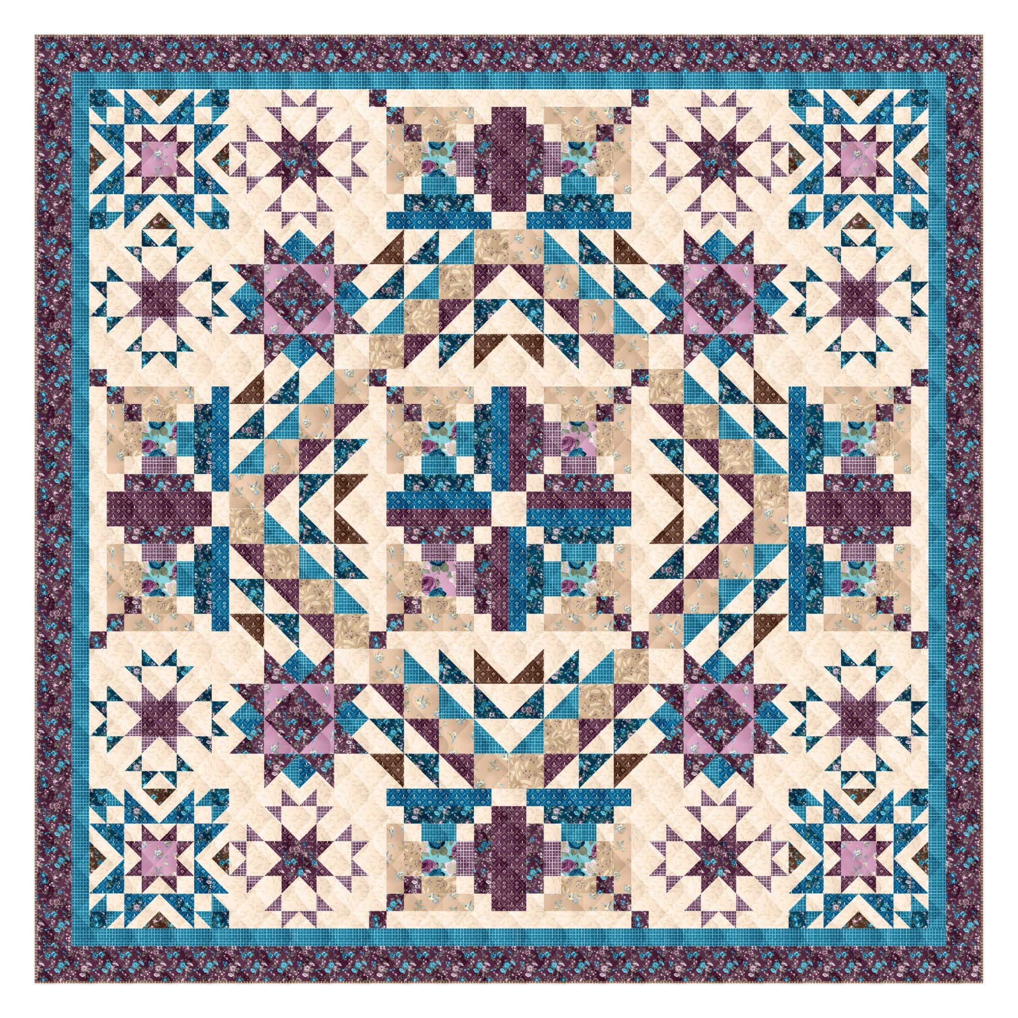 Block Of The Month - Velvet Cascade (108.5" x 108.5")