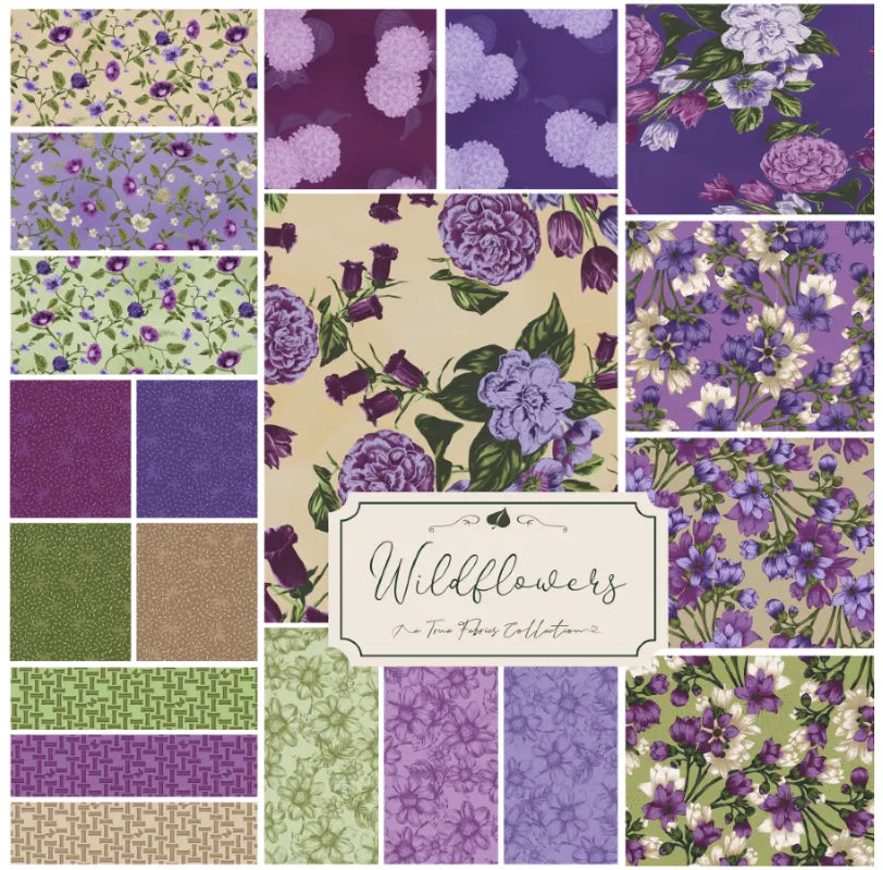 Love Sew True Fabrics Wildflowers Precut Fabric (Half Yard Bundle) - 20 Pieces in 18 x 44 Cuts