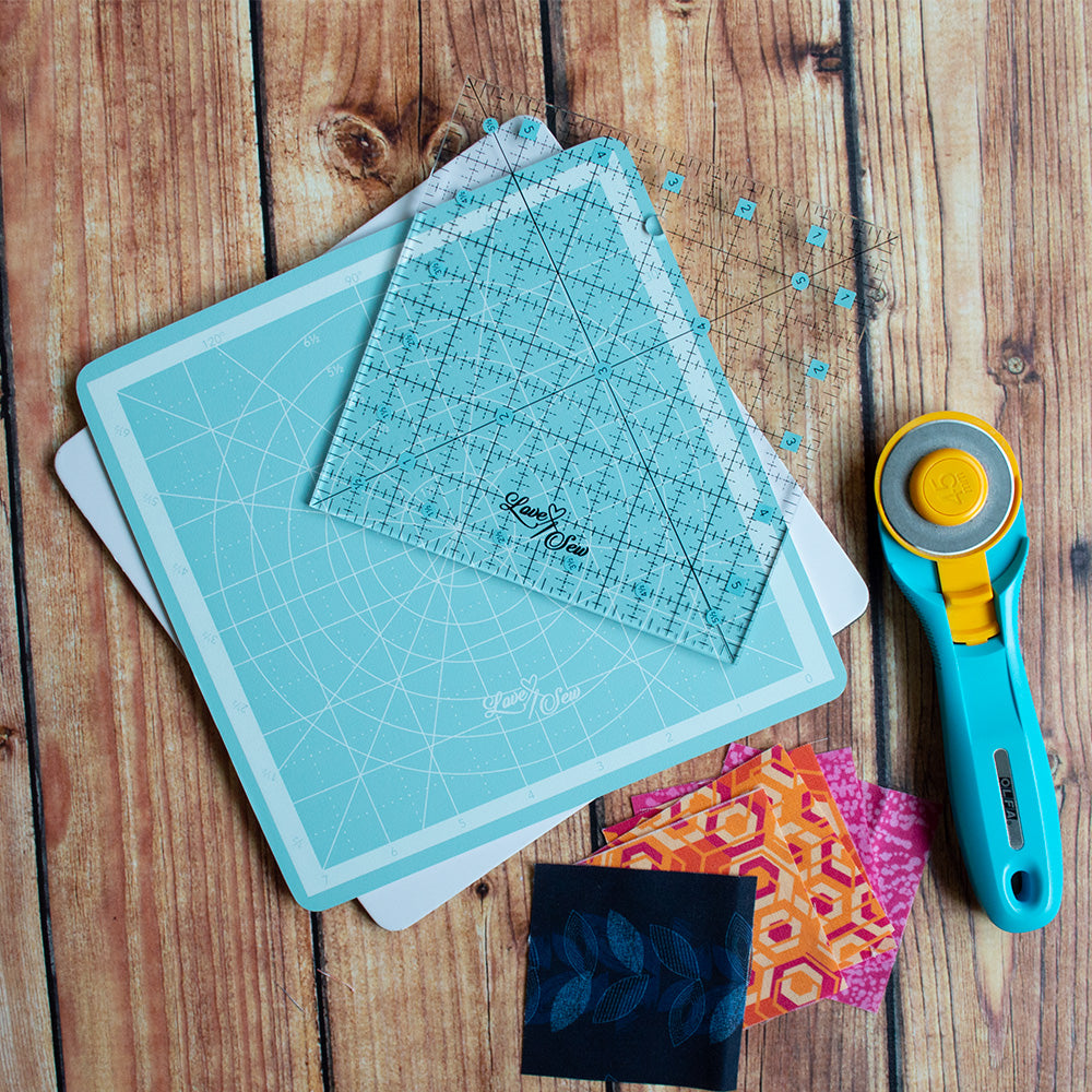 8" Square Rotating Cutting Mat with 6" Square Ruler