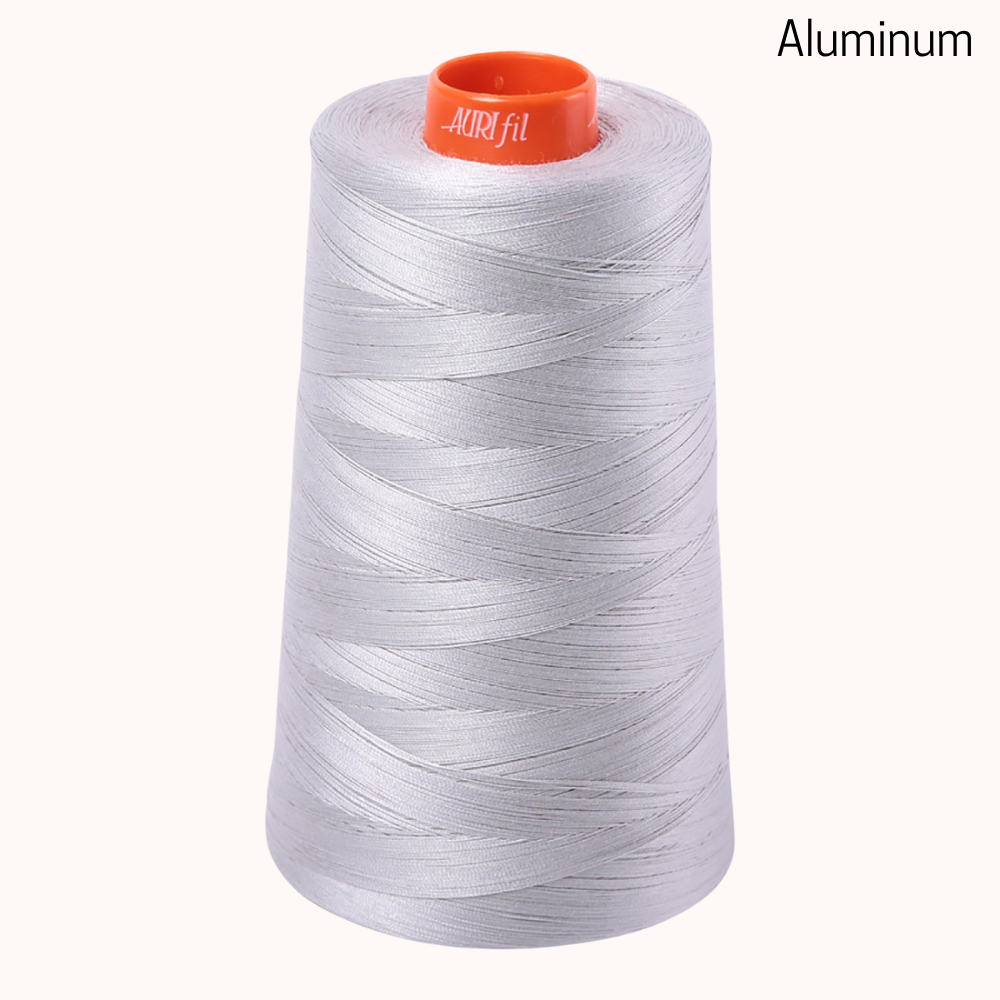 Aurifil 50wt Mako Cotton Cone - Aluminum – Love Sew