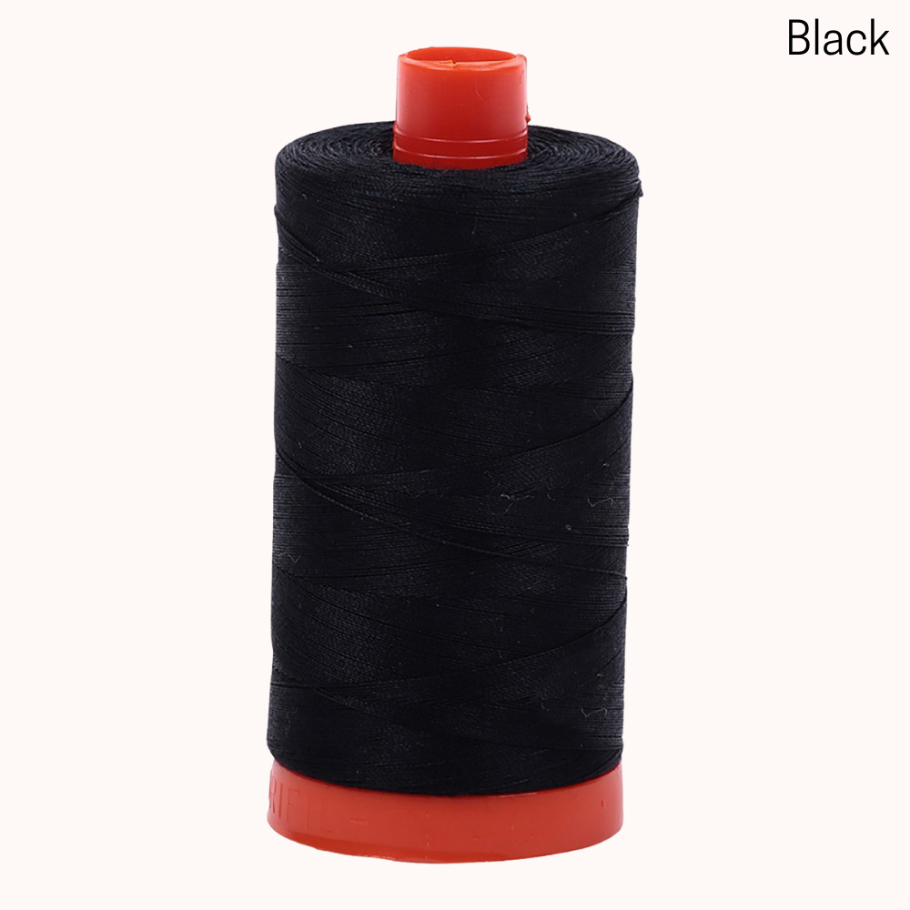 Aurifil 50wt Mako Cotton Large Spool - Black