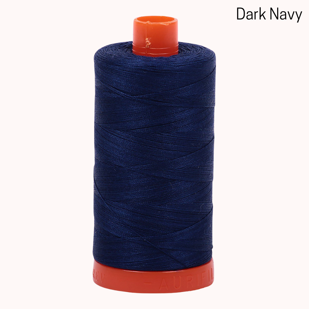 Aurifil 50wt Mako Cotton Large Spool - Dark Navy