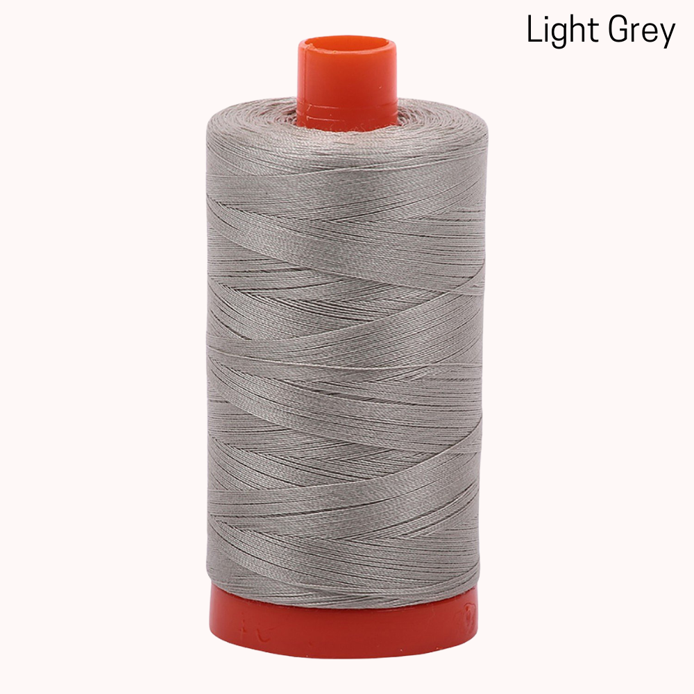 Aurifil 50wt Mako Cotton Large Spool - Light Grey