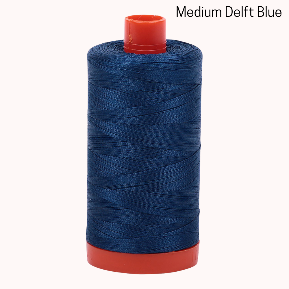 Aurifil 50wt Mako Cotton Large Spool - Medium Delt Blue