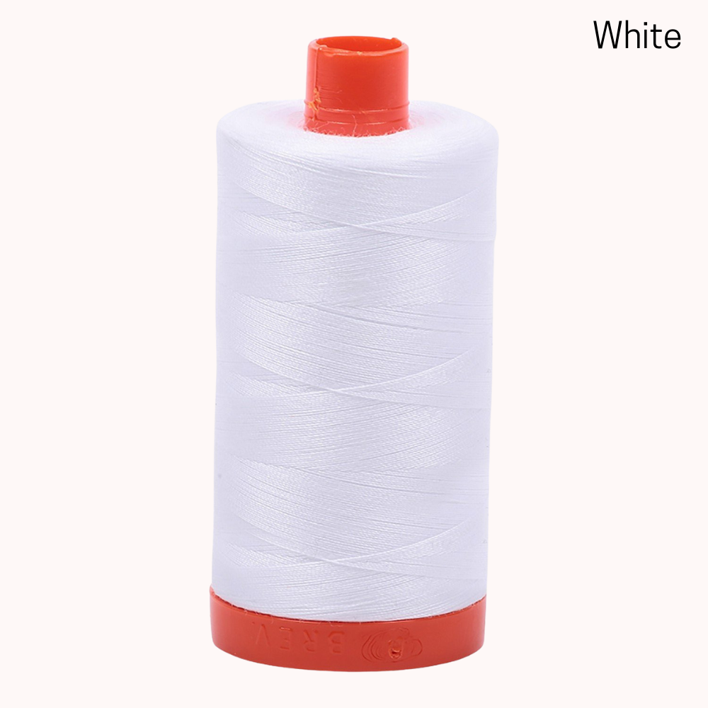 Aurifil 50wt Mako Cotton Large Spool - White