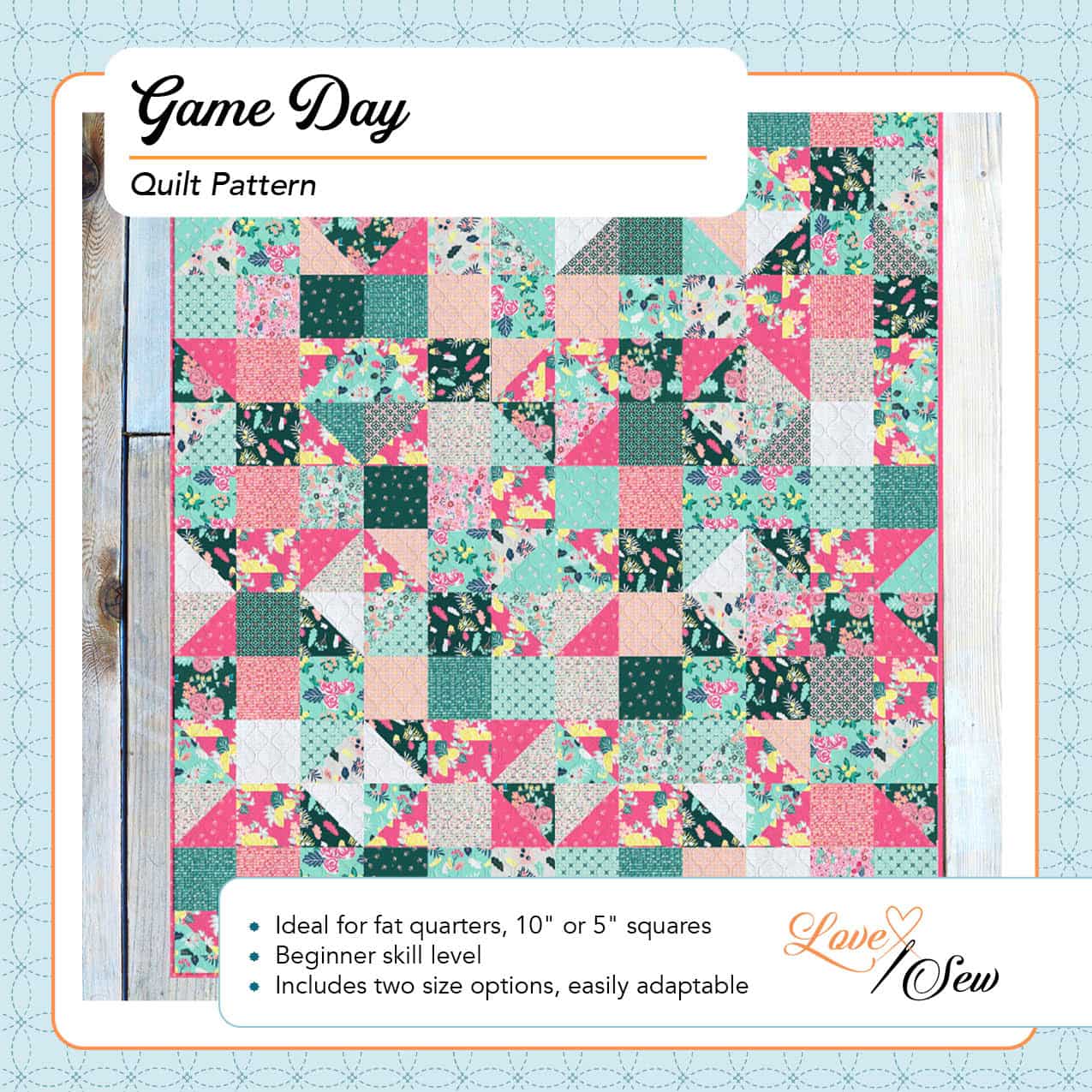 True Fabrics - Game Day - Quilt Kit - 1930s Honey Bunch (60" x 72")