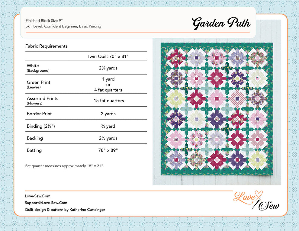 Garden Path Quilt Pattern – Love Sew