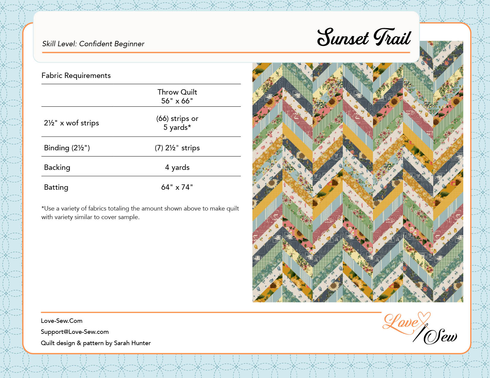 Sunset Trail Quilt Pattern