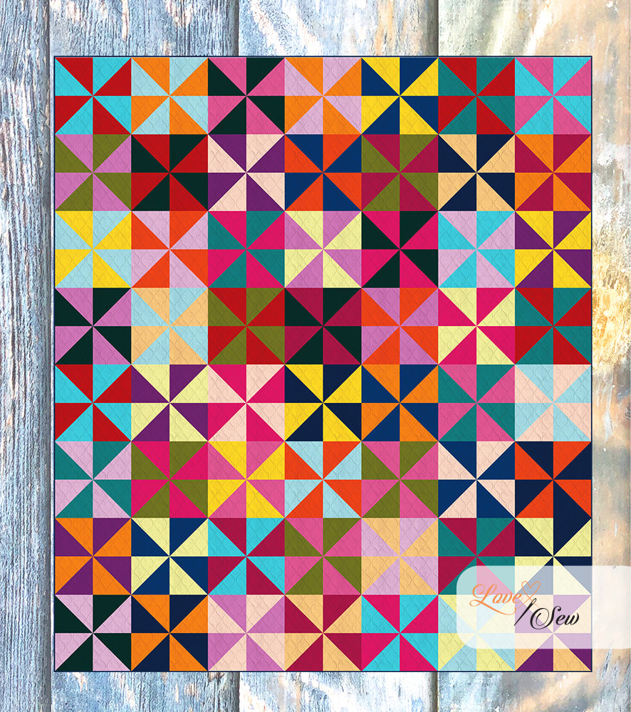 Twirl - Quilt Kit - Wavelength Fabrics ( Throw size, 56" x 64")