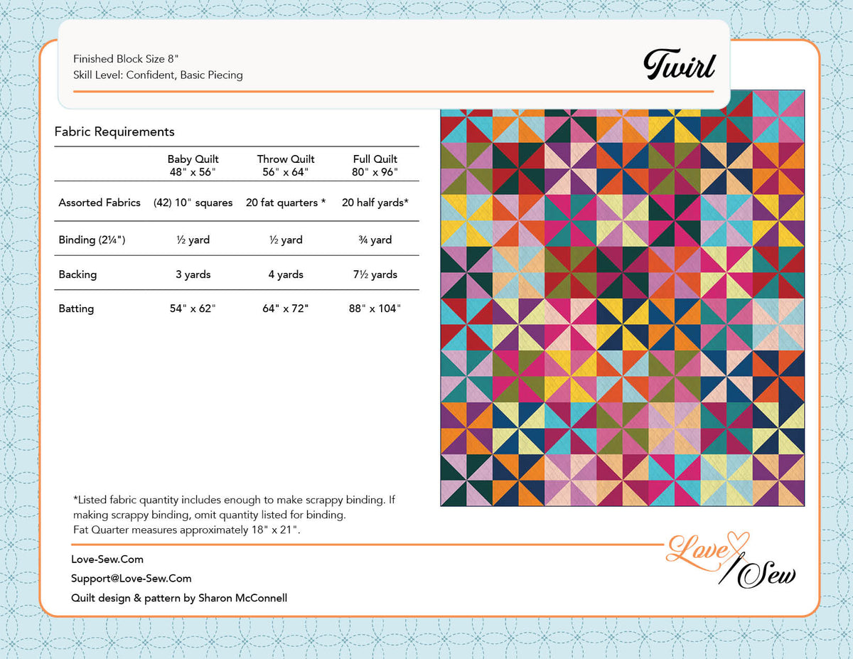 Twirl Quilt Pattern