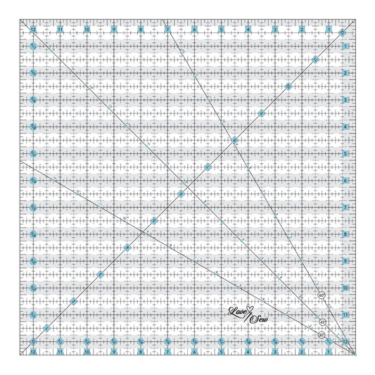 Love Sew Quilter's Ruler - 12.5" x 12.5"