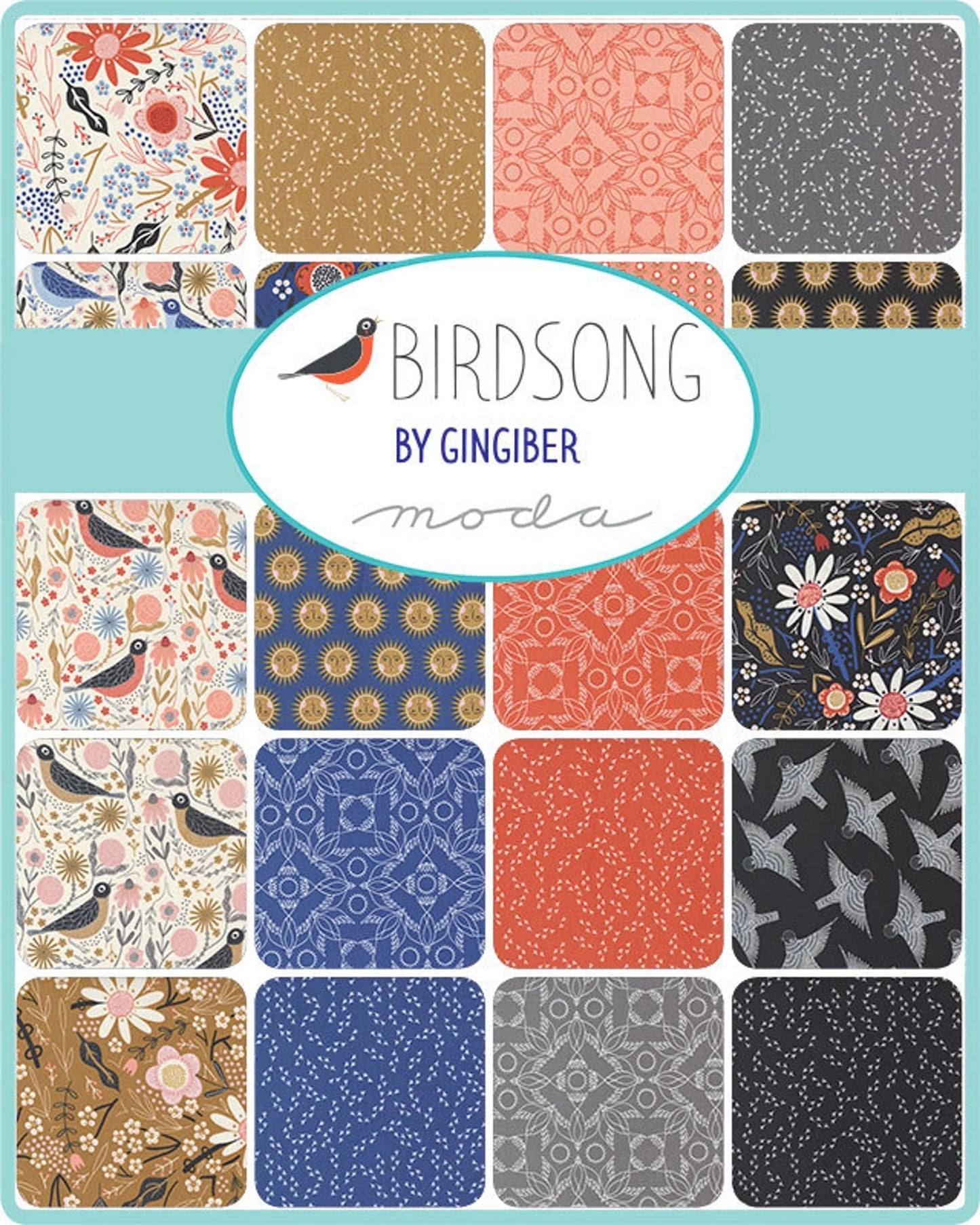Birdsong 5" charm pack fabric