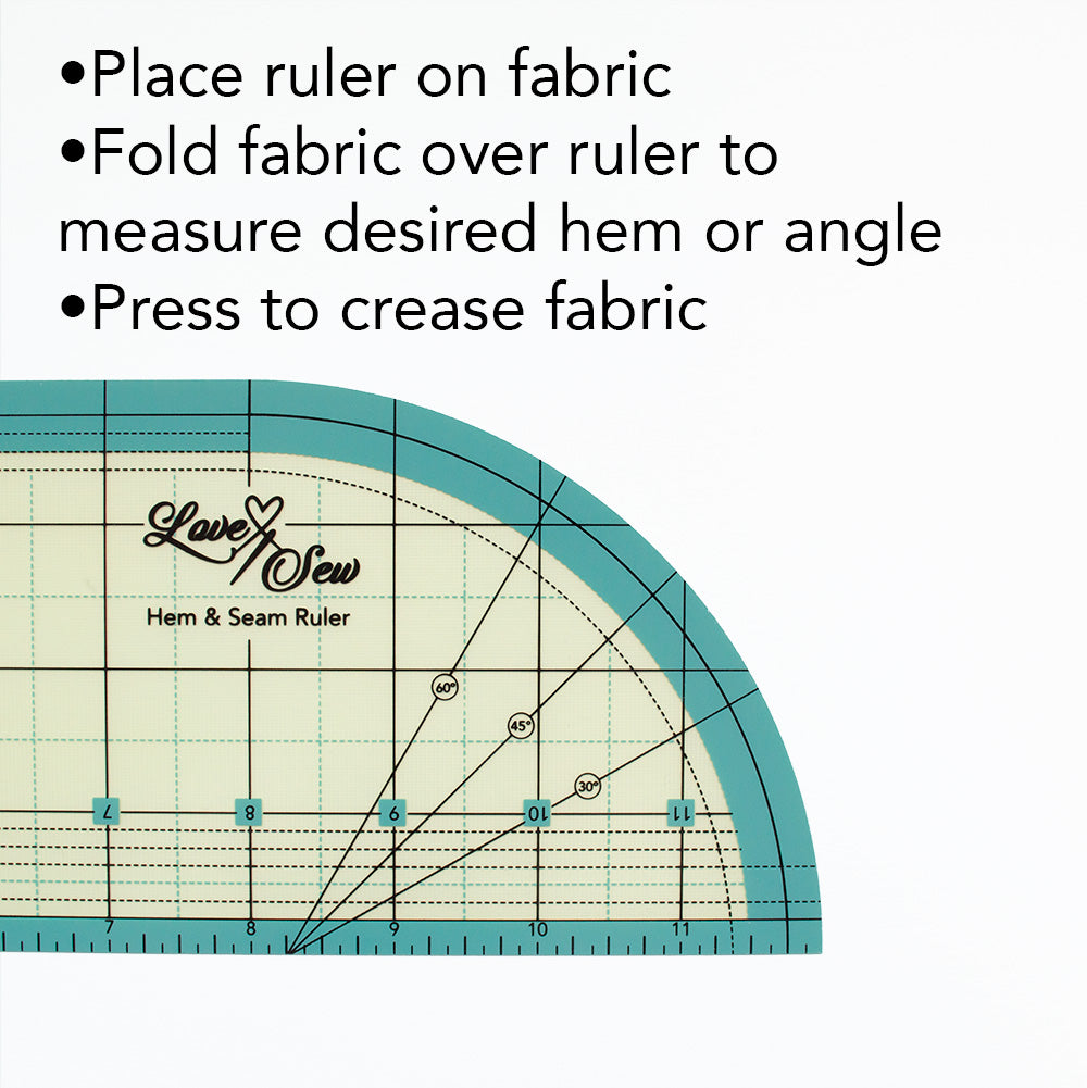 Madam Sew Hot Hem Ruler for Quilting and Sewing – Non-Slip Hot Ironing Ruler  with Clear Grid Lines for Fabric Seams, Hems, Folds and Pleats with Dry or  Steam Iron on Quilt