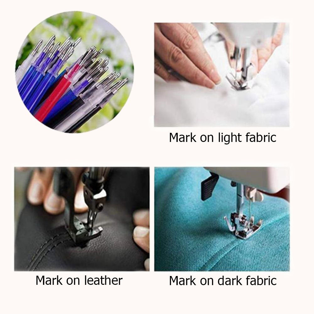 Operitacx 100pcs Clothing Markers Fabric Marking Pen Plastic Heat Erasable  Fabric Pens Fabric Pen for Sewing Refillable Pen Ink Pen Refills Sewing