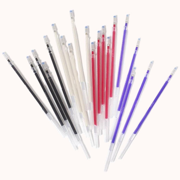 4 Colors Heat Erase Pens with 20 Pieces Heat Erasable Fabric Marking Free  Refills for Sewing,Quilting and Dressmaking