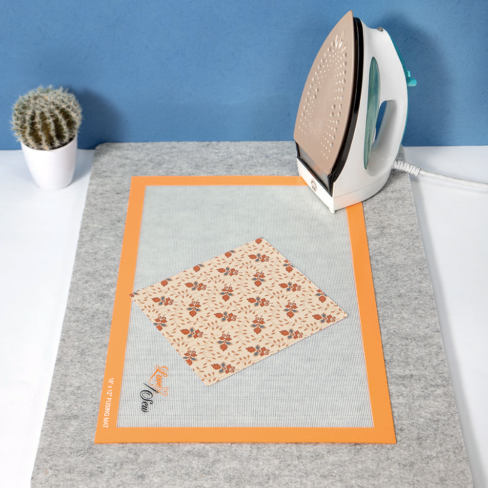 Applique Fusing Mat,17 x 24Applique Pressing Sheet with See-Through  Design for Arts Crafts Creation,Silicone Mat for Applique,Including Bonus  Teflon