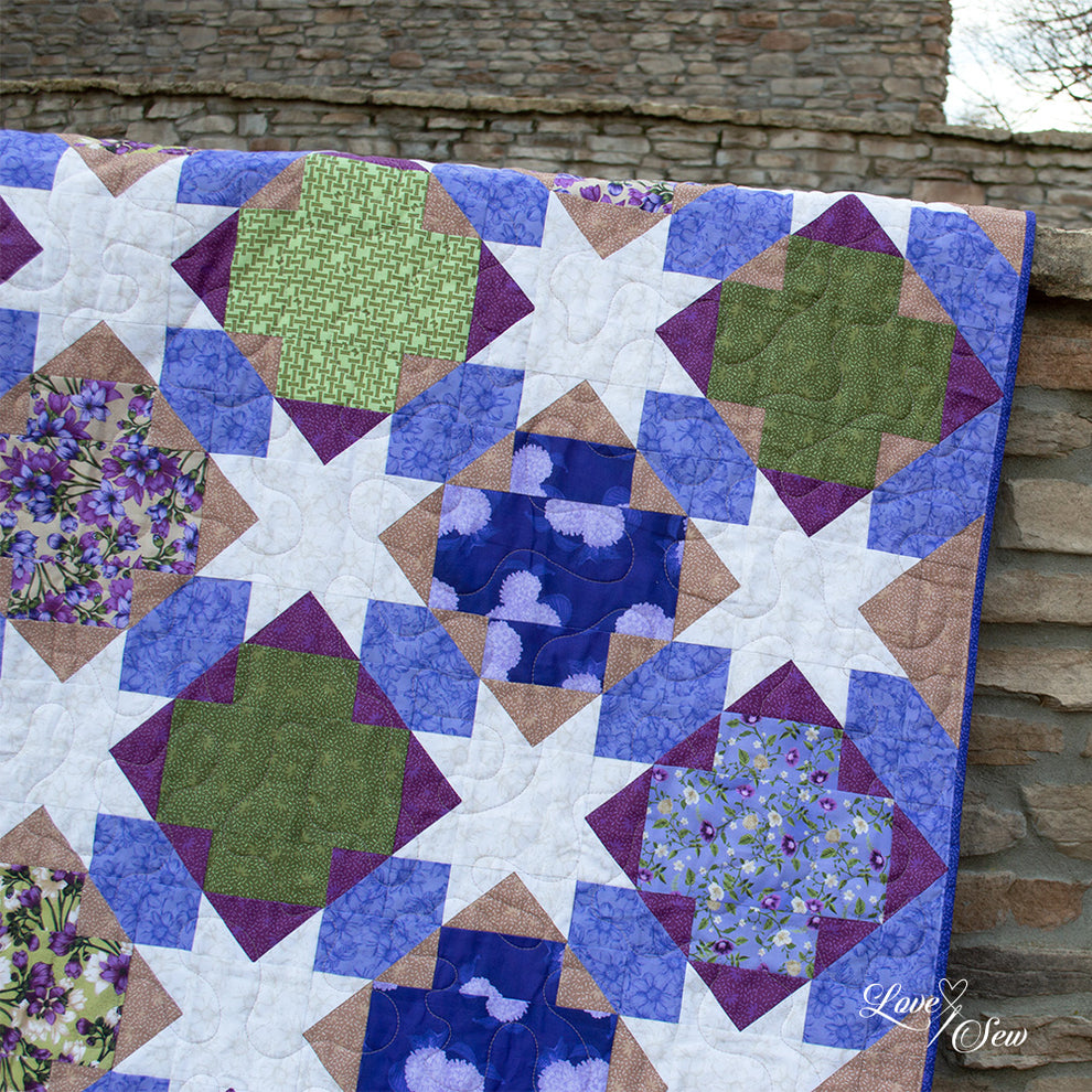 Star Crossed Quilt Kit Wildflowers (57" x 74") Love Sew
